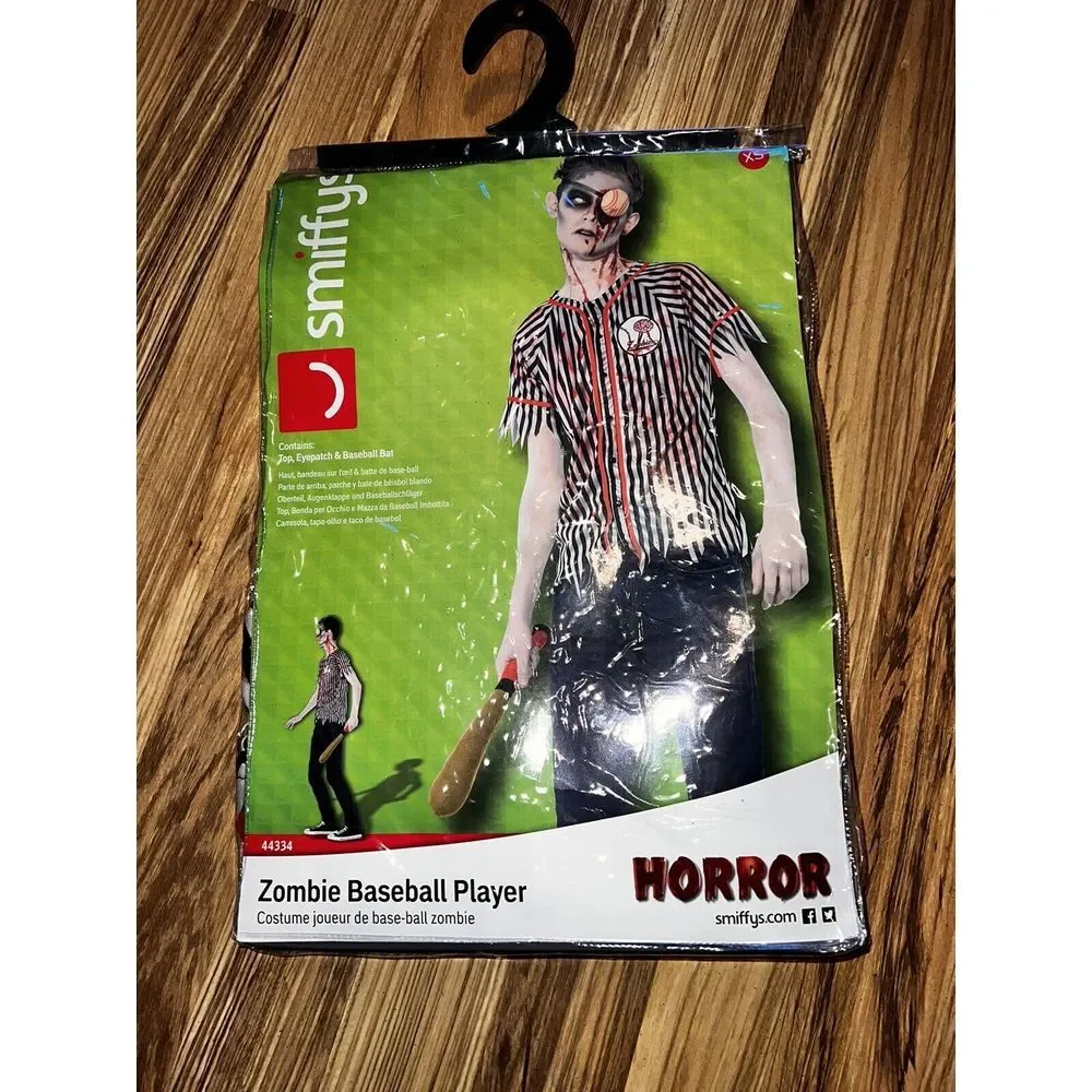 Zombie Baseball Player‎ NEW XS Costume Men's Halloween Smiffys